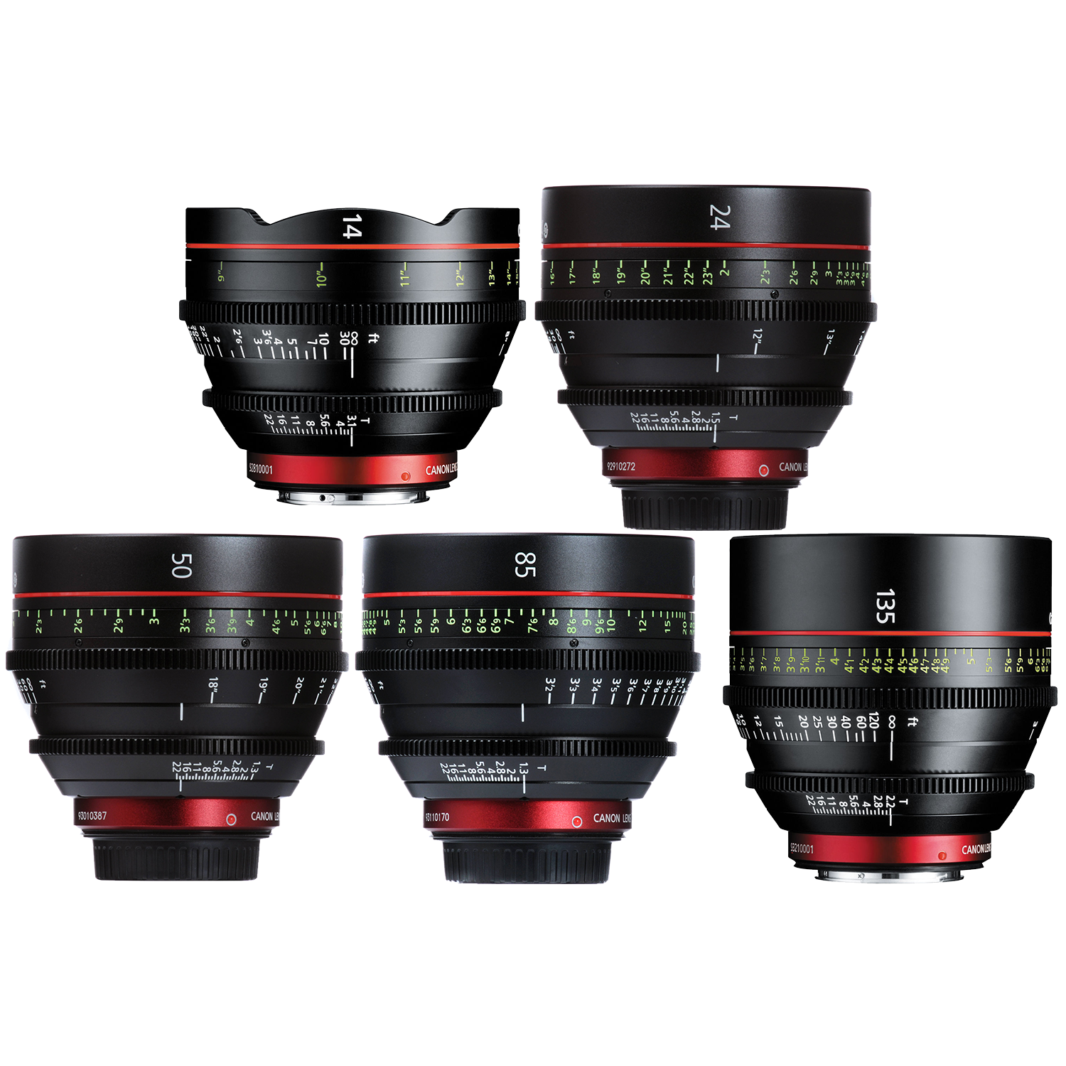 Комплект объективов Canon CN-E Lens Extended Kit (14, 24, 50, 85, 135 mm)